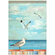 STAMPERIA A4 Rice Paper - BLUE DREAM SEAGULLS DFSA4747